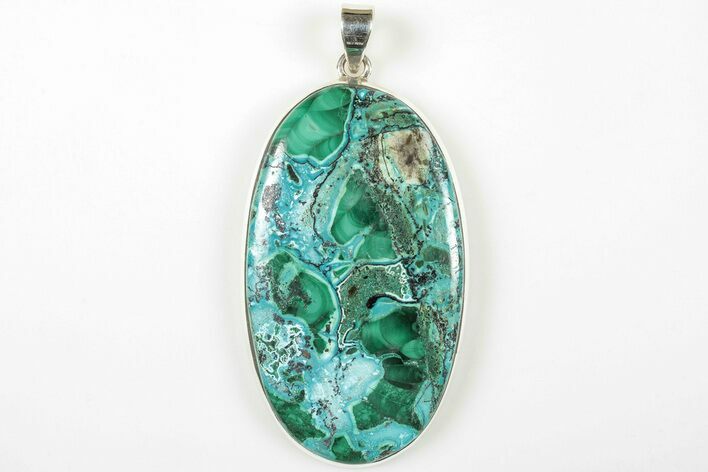 Vibrant Malachite & Chrysocolla Pendant - Sterling Silver #205807